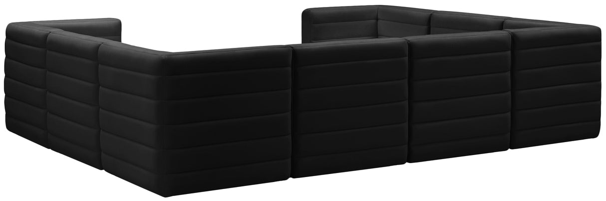 Quincy Black Velvet Modular Sectional - galleria furniture outlet