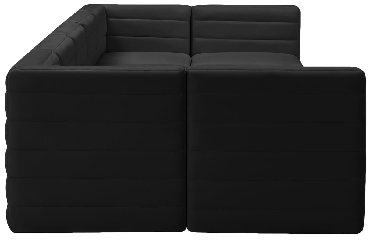 Quincy Black Velvet Modular Sectional - galleria furniture outlet