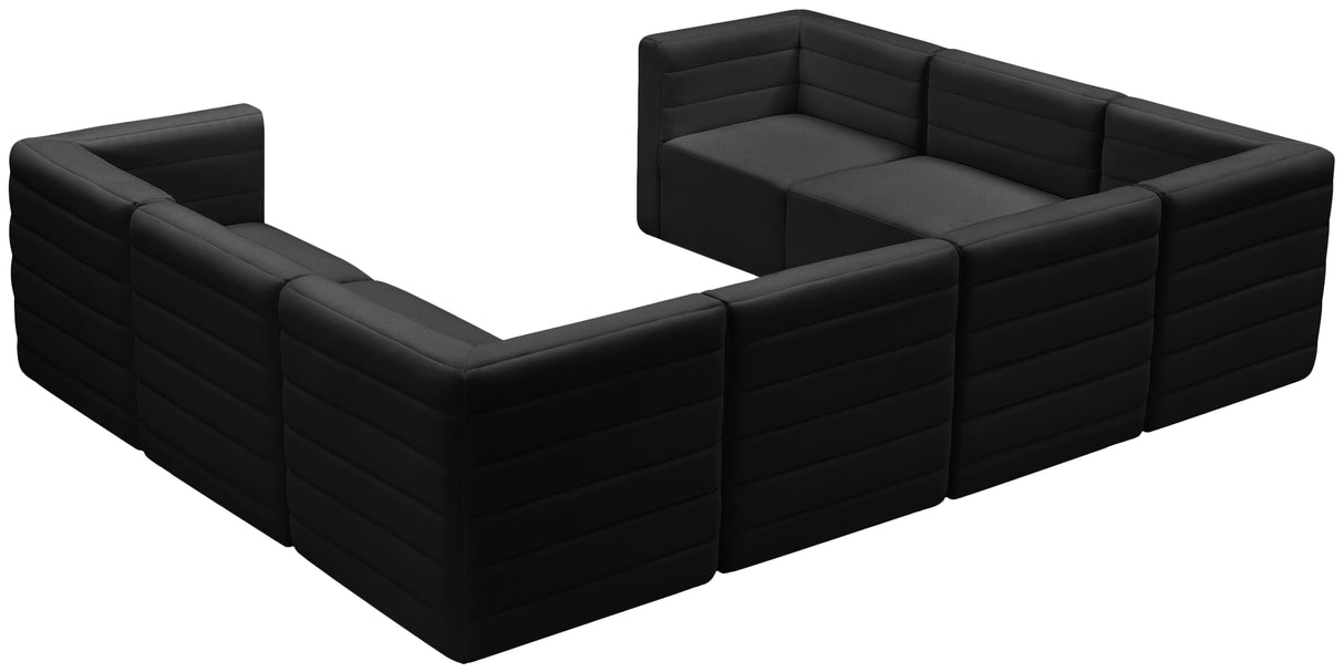 Quincy Black Velvet Modular Sectional - galleria furniture outlet