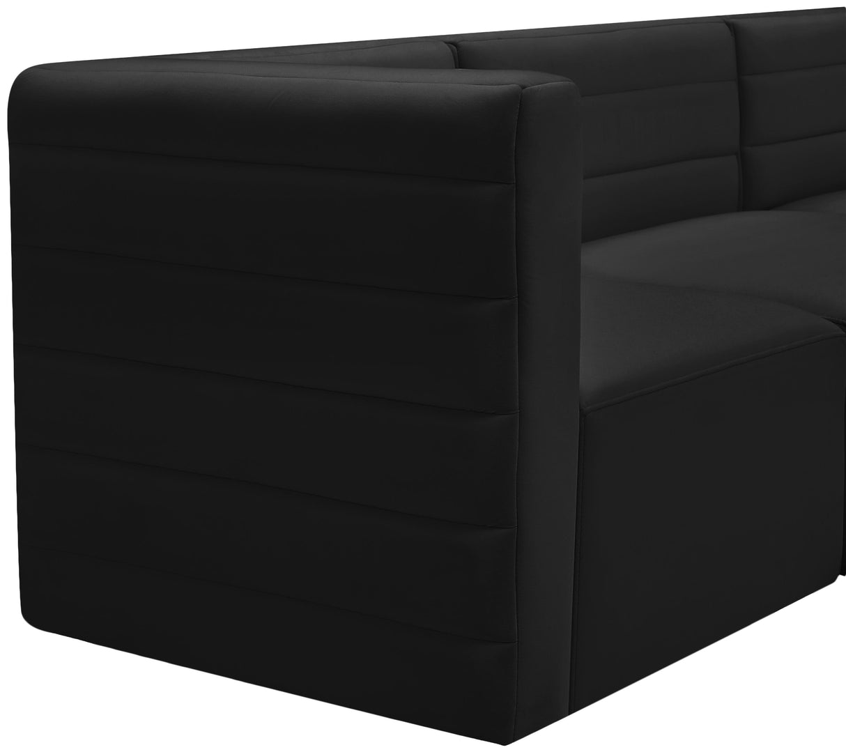 Quincy Black Velvet Modular Sectional - galleria furniture outlet