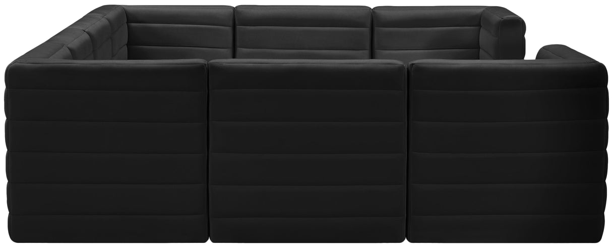 Quincy Black Velvet Modular Sectional - galleria furniture outlet