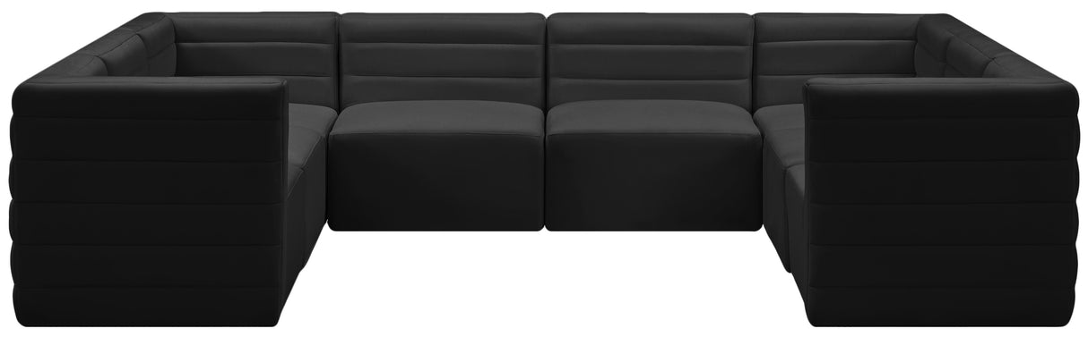 Quincy Black Velvet Modular Sectional - galleria furniture outlet