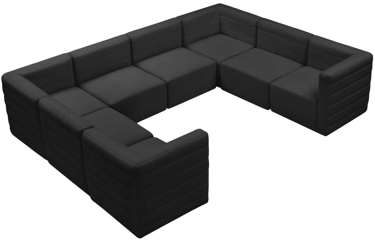 Quincy Black Velvet Modular Sectional - galleria furniture outlet