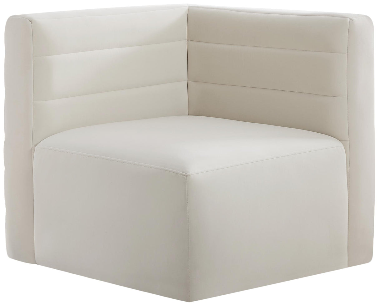 Quincy Cream Velvet Modular Corner Chair - galleria furniture outlet