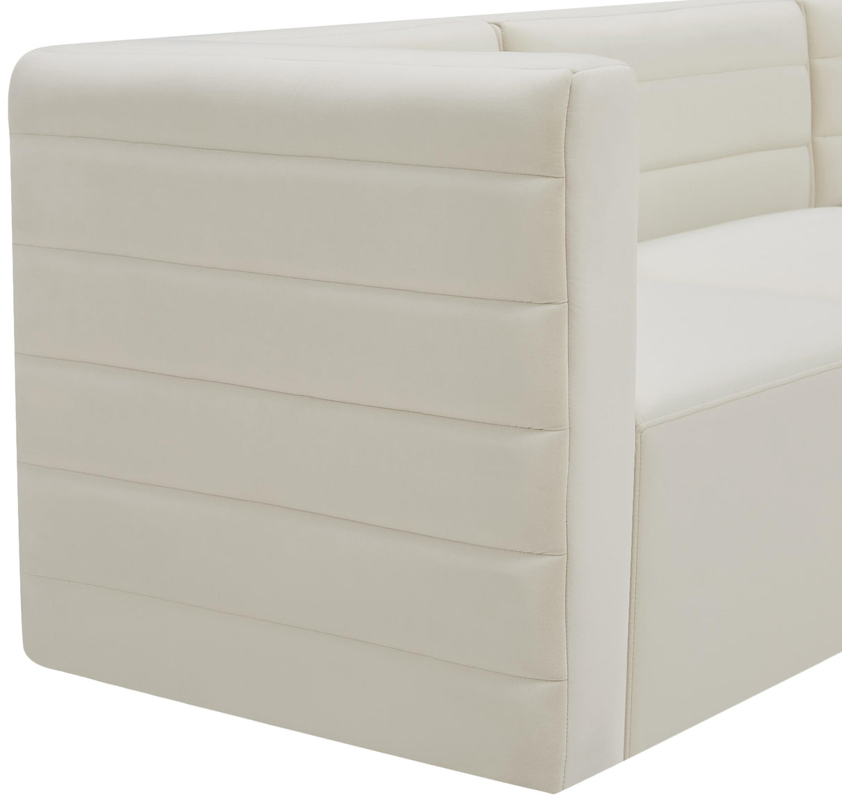 Quincy Cream Velvet Modular Armless Chair - galleria furniture outlet