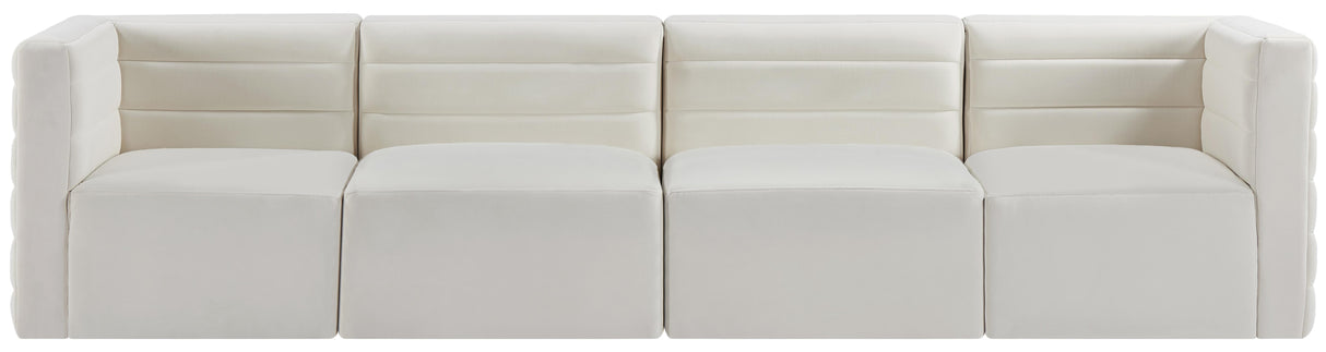 Quincy Cream Velvet Modular Sofa - galleria furniture outlet