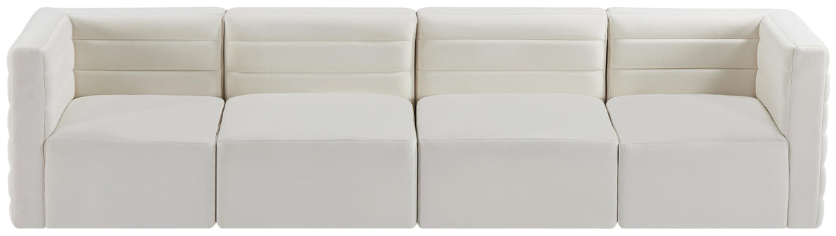 Quincy Cream Velvet Modular Sofa - galleria furniture outlet