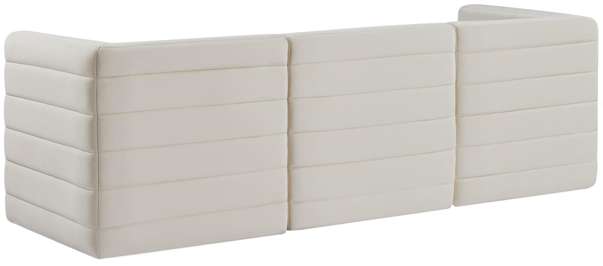 Quincy Cream Velvet Modular Sofa - galleria furniture outlet