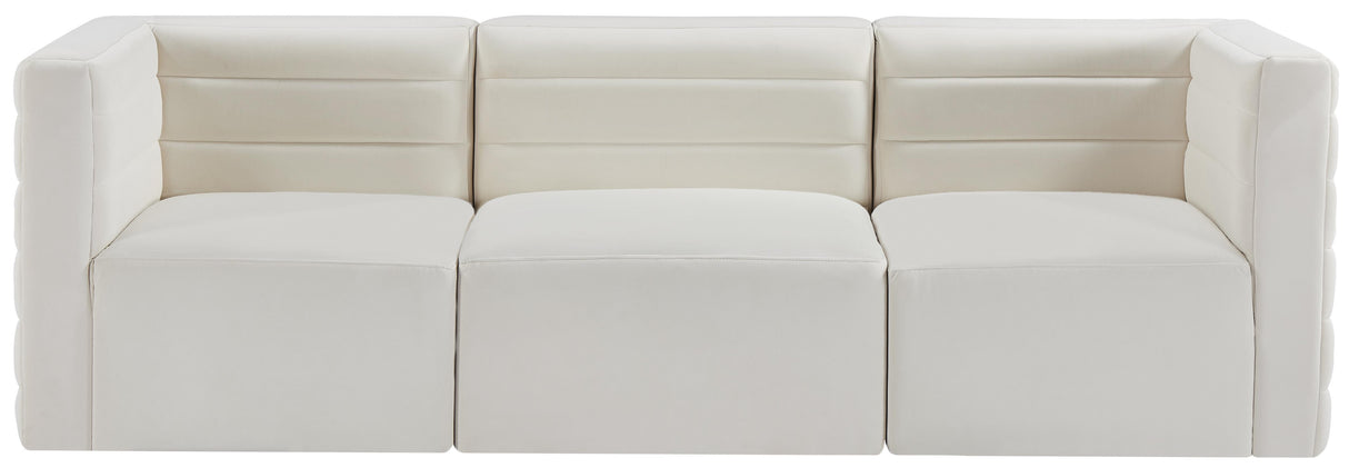 Quincy Cream Velvet Modular Sofa - galleria furniture outlet