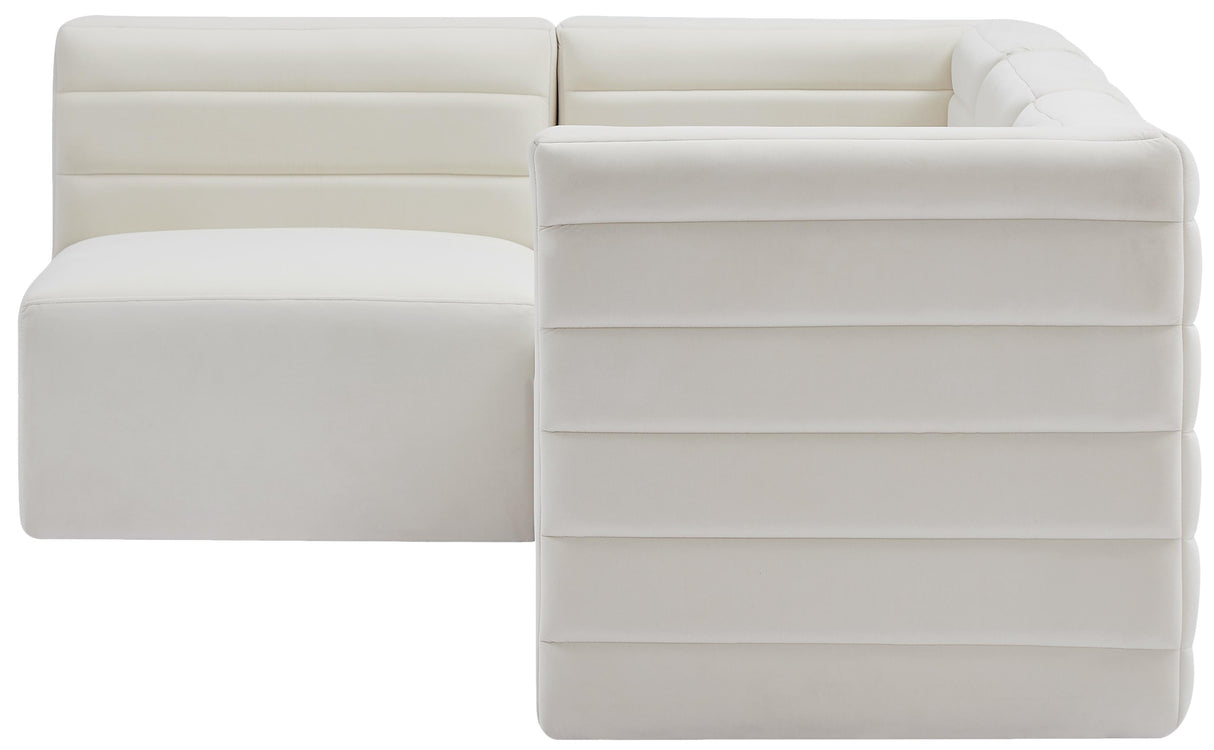 Quincy Cream Velvet Modular Sectional - galleria furniture outlet