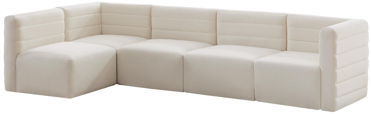 Quincy Cream Velvet Modular Sectional - galleria furniture outlet