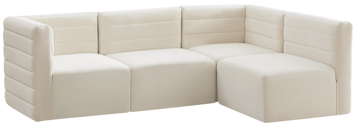 Quincy Cream Velvet Modular Sectional - galleria furniture outlet