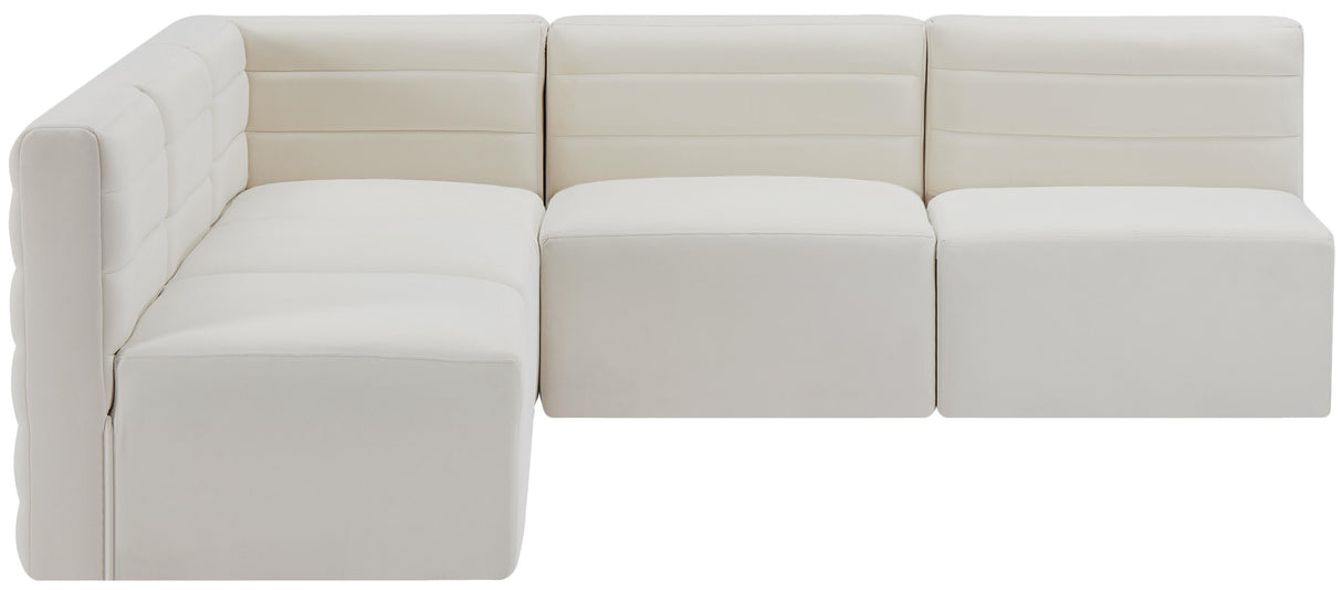 Quincy Cream Velvet Modular Sectional - galleria furniture outlet