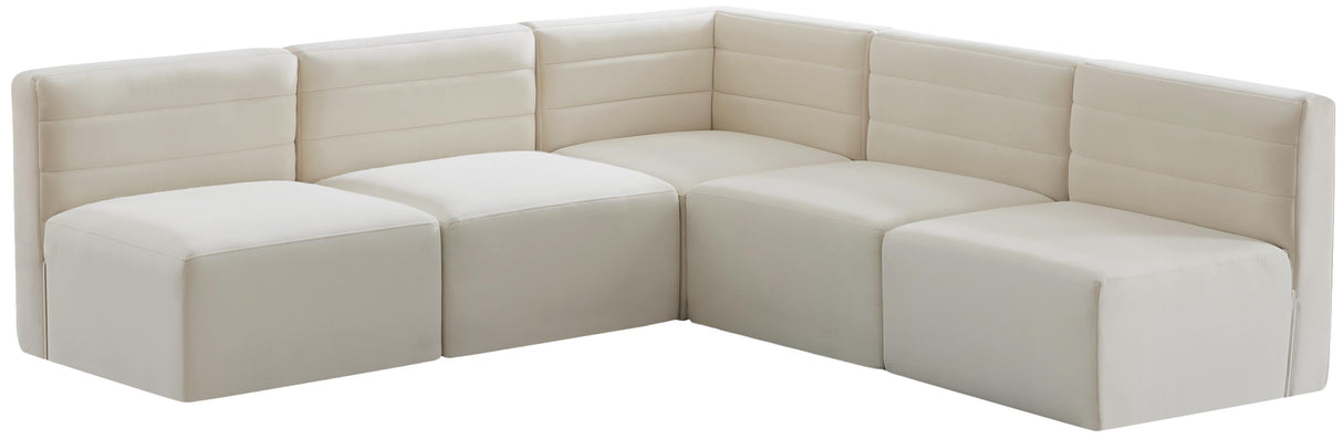 Quincy Cream Velvet Modular Sectional - galleria furniture outlet