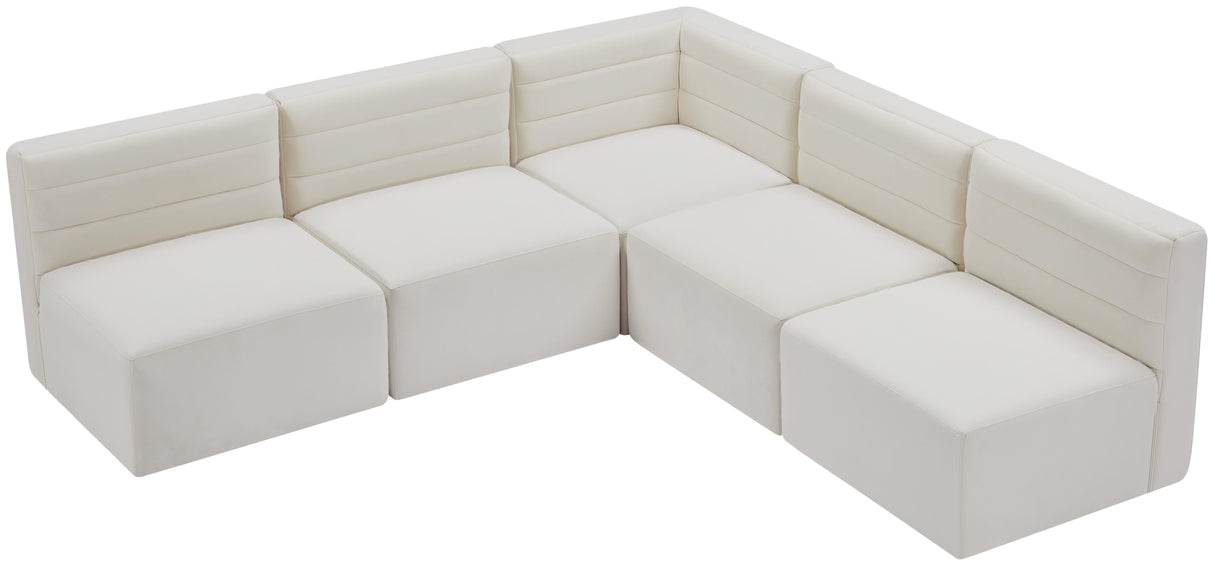 Quincy Cream Velvet Modular Sectional - galleria furniture outlet
