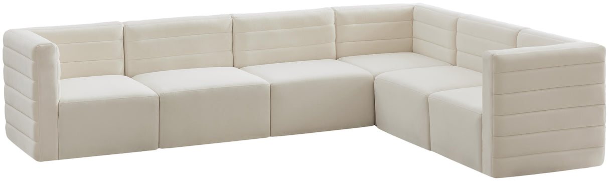 Quincy Cream Velvet Modular Sectional - galleria furniture outlet