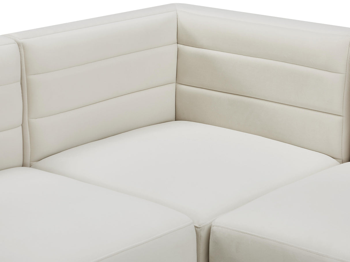 Quincy Cream Velvet Modular Sectional - galleria furniture outlet