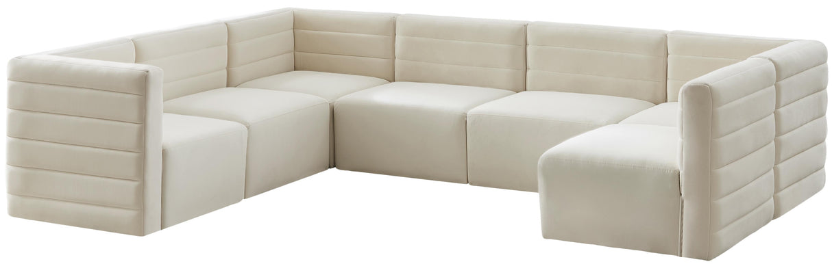 Quincy Cream Velvet Modular Sectional - galleria furniture outlet