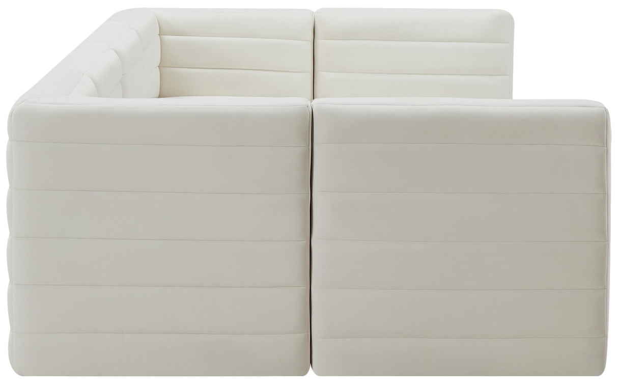 Quincy Cream Velvet Modular Sectional - galleria furniture outlet