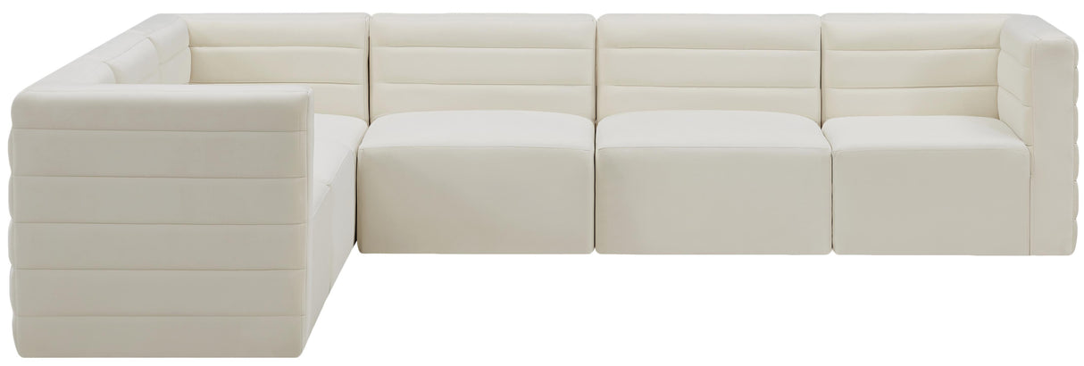 Quincy Cream Velvet Modular Sectional - galleria furniture outlet