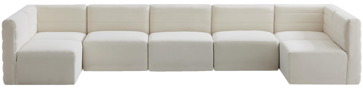 Quincy Cream Velvet Modular Sectional - galleria furniture outlet
