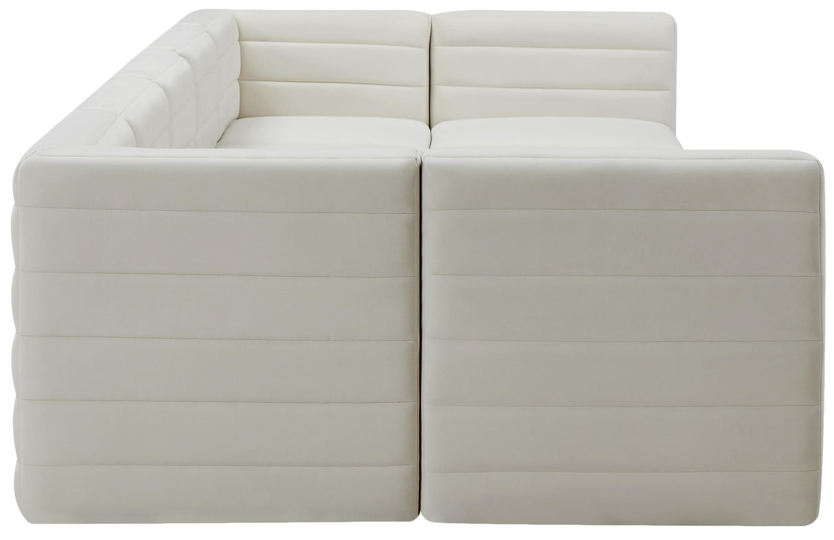 Quincy Cream Velvet Modular Sectional - galleria furniture outlet