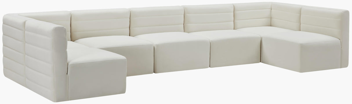 Quincy Cream Velvet Modular Sectional - galleria furniture outlet