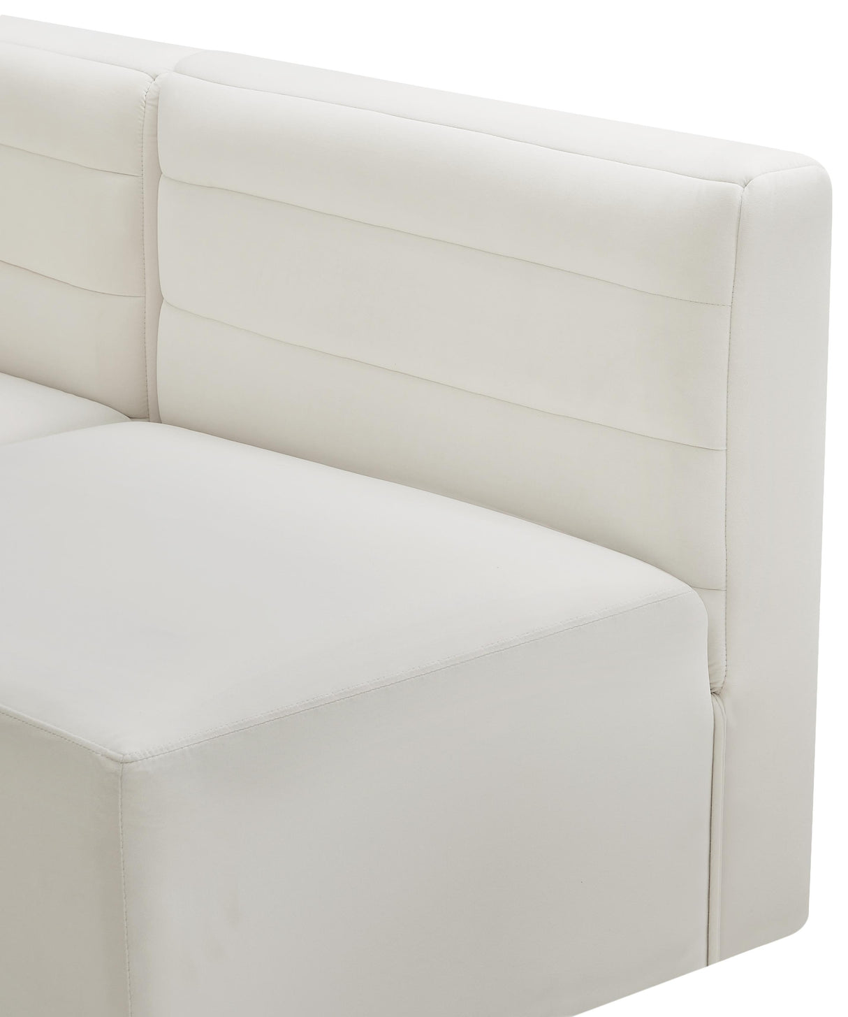 Quincy Cream Velvet Modular Armless Chair - galleria furniture outlet