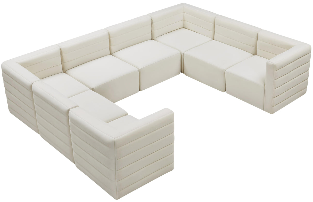 Quincy Cream Velvet Modular Sectional - galleria furniture outlet