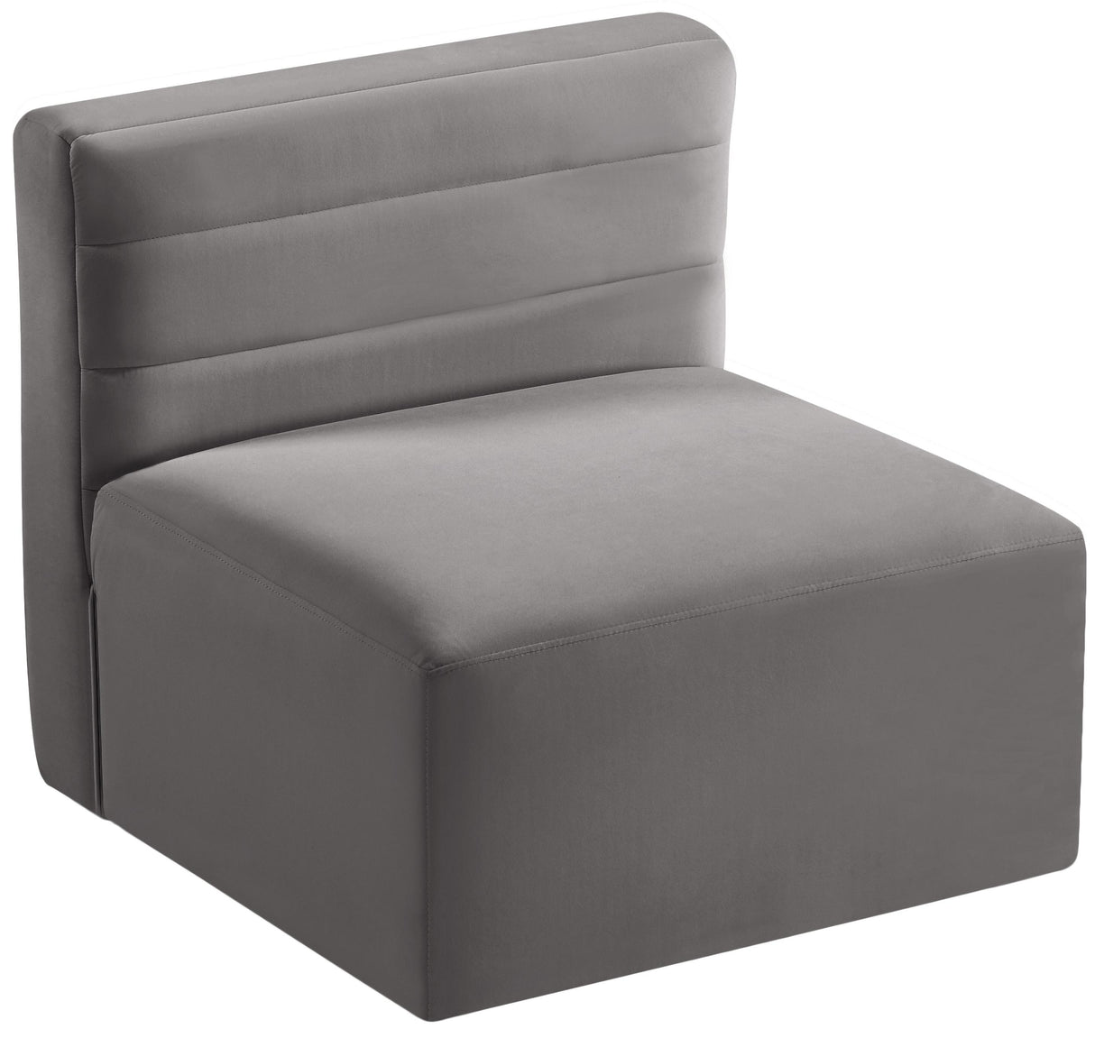 Quincy Grey Velvet Modular Armless Chair - galleria furniture outlet