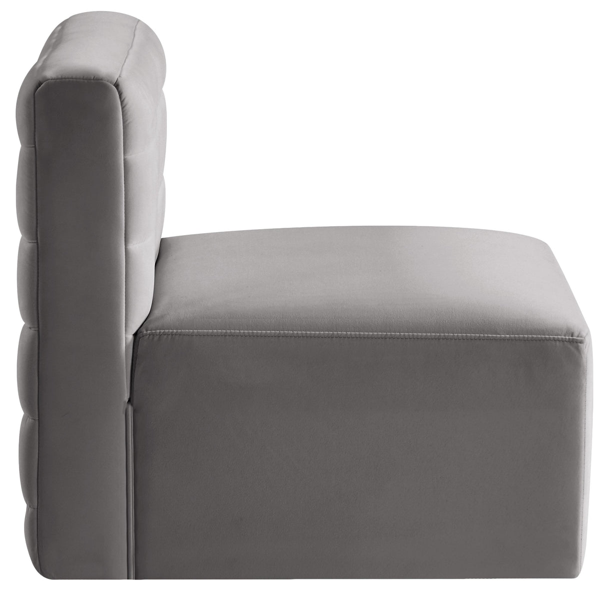 Quincy Grey Velvet Modular Armless Chair - galleria furniture outlet