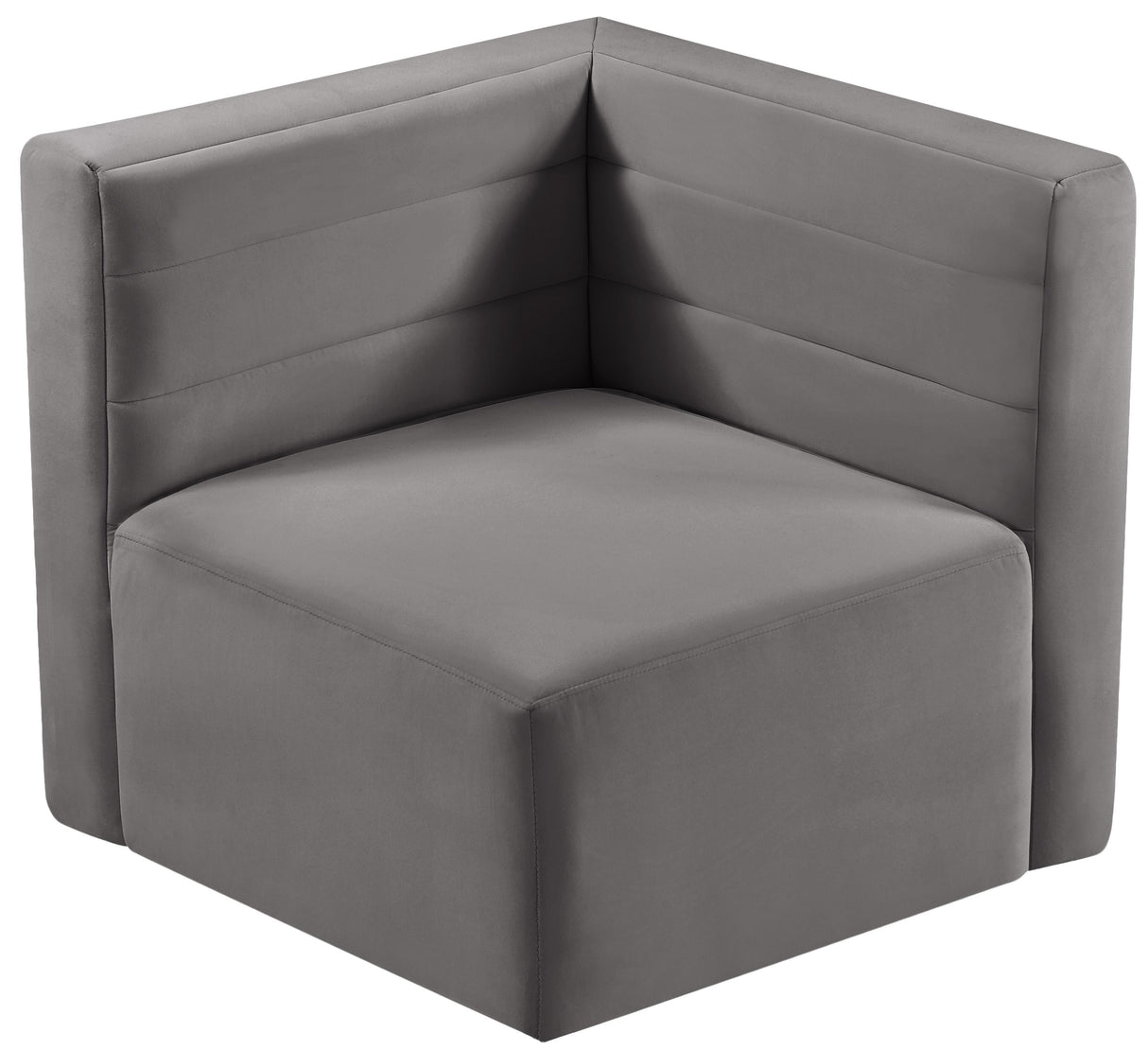 Quincy Grey Velvet Modular Corner Chair - galleria furniture outlet