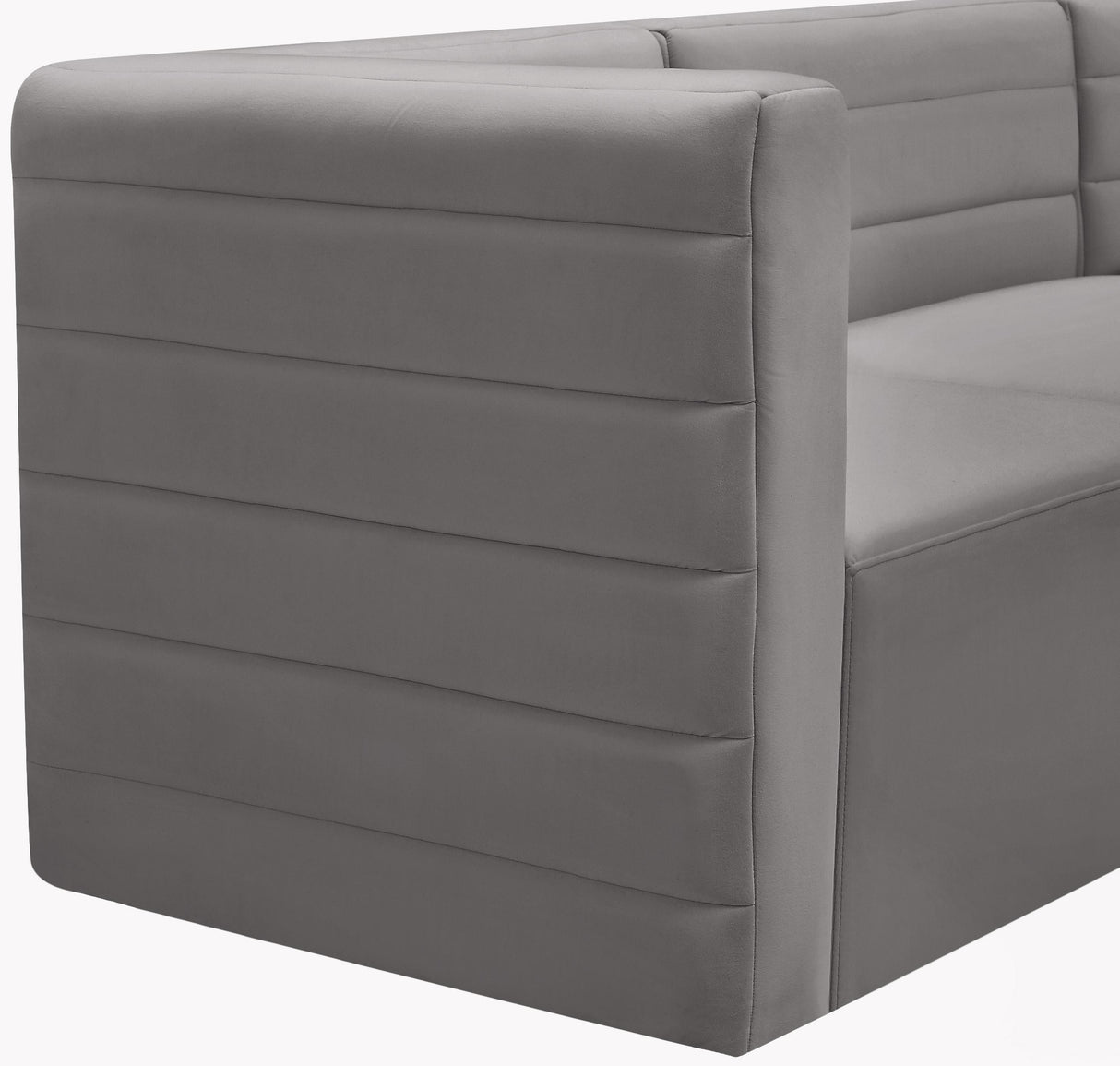 Quincy Grey Velvet Modular Corner Chair - galleria furniture outlet
