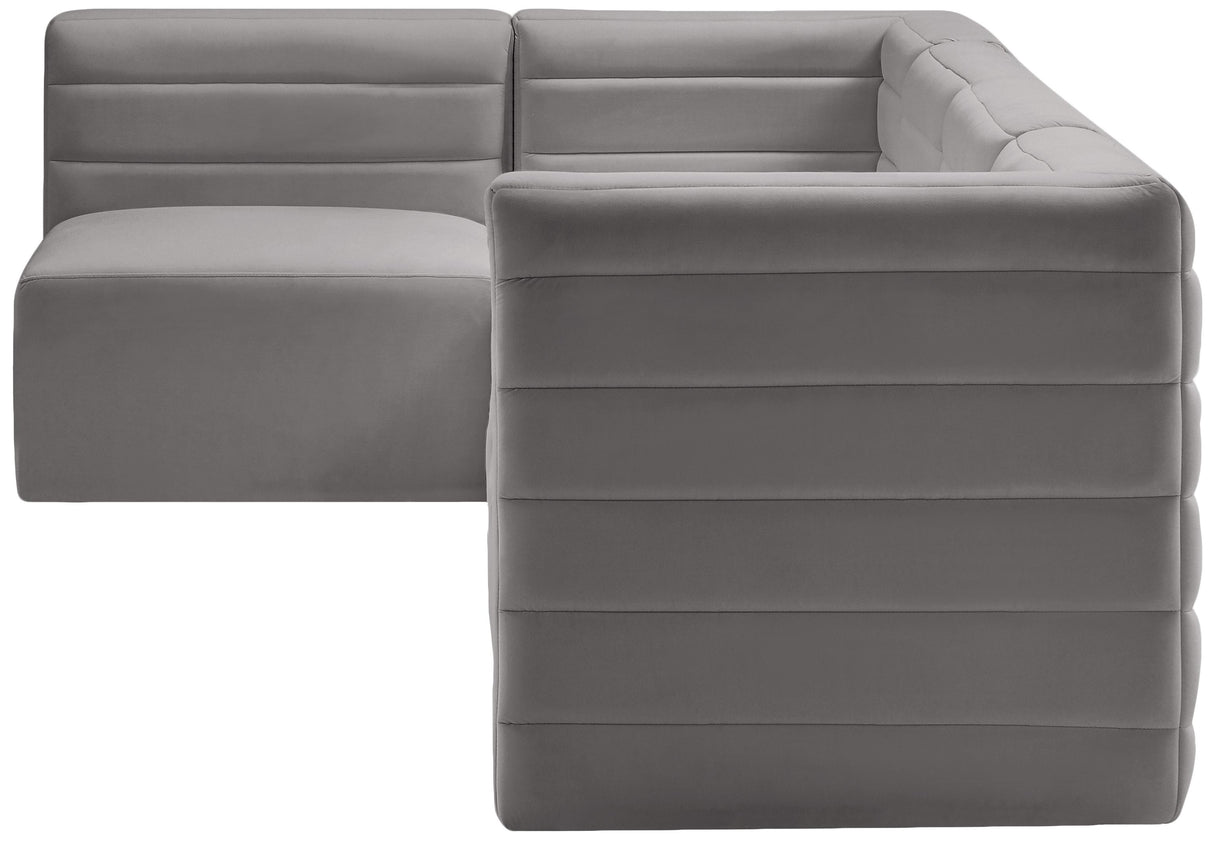 Quincy Grey Velvet Modular Sectional - galleria furniture outlet