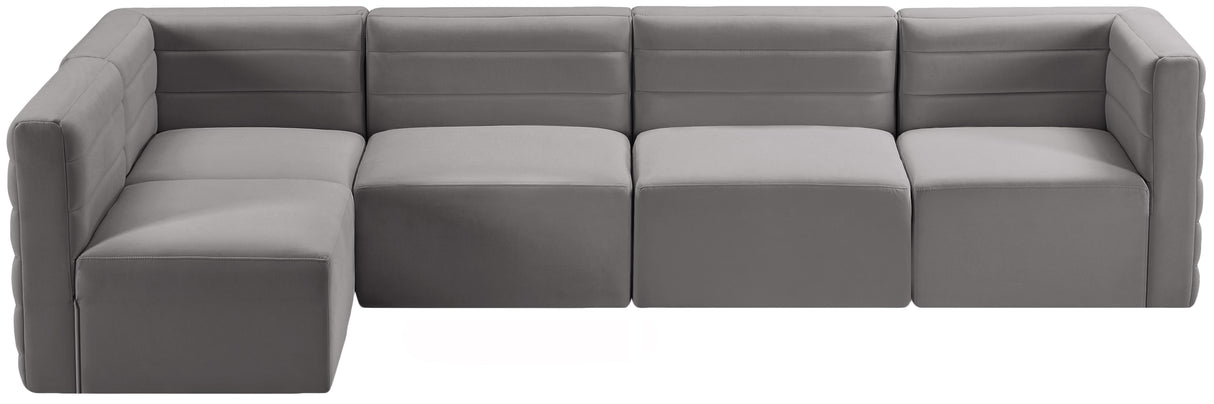 Quincy Grey Velvet Modular Sectional - galleria furniture outlet