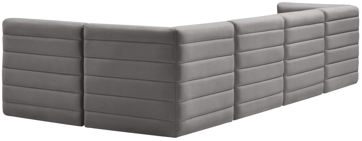 Quincy Grey Velvet Modular Sectional - galleria furniture outlet