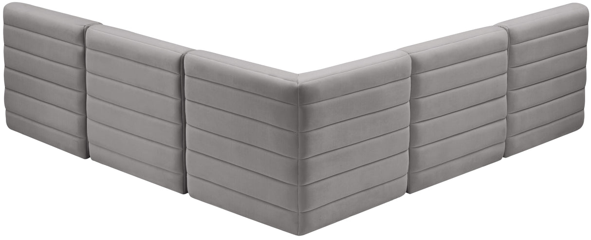 Quincy Grey Velvet Modular Sectional - galleria furniture outlet