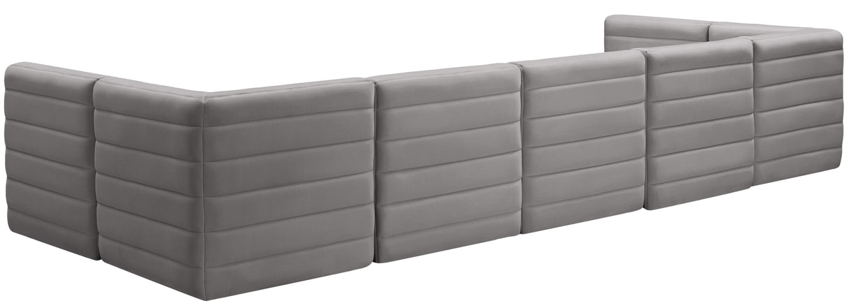 Quincy Grey Velvet Modular Sectional - galleria furniture outlet