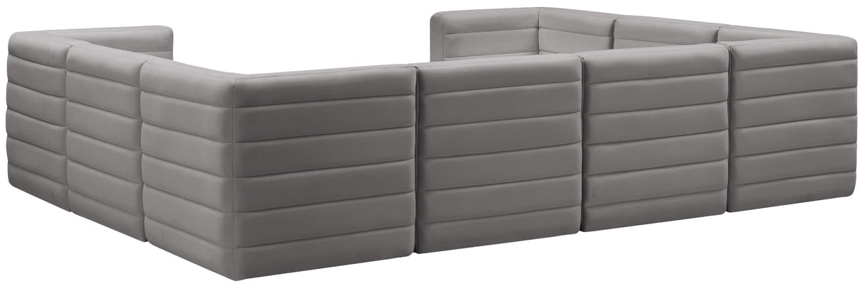 Quincy Grey Velvet Modular Sectional - galleria furniture outlet