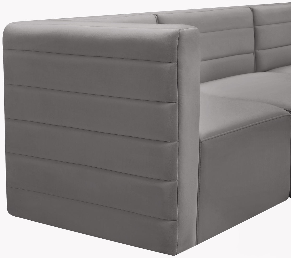 Quincy Grey Velvet Modular Sofa - galleria furniture outlet