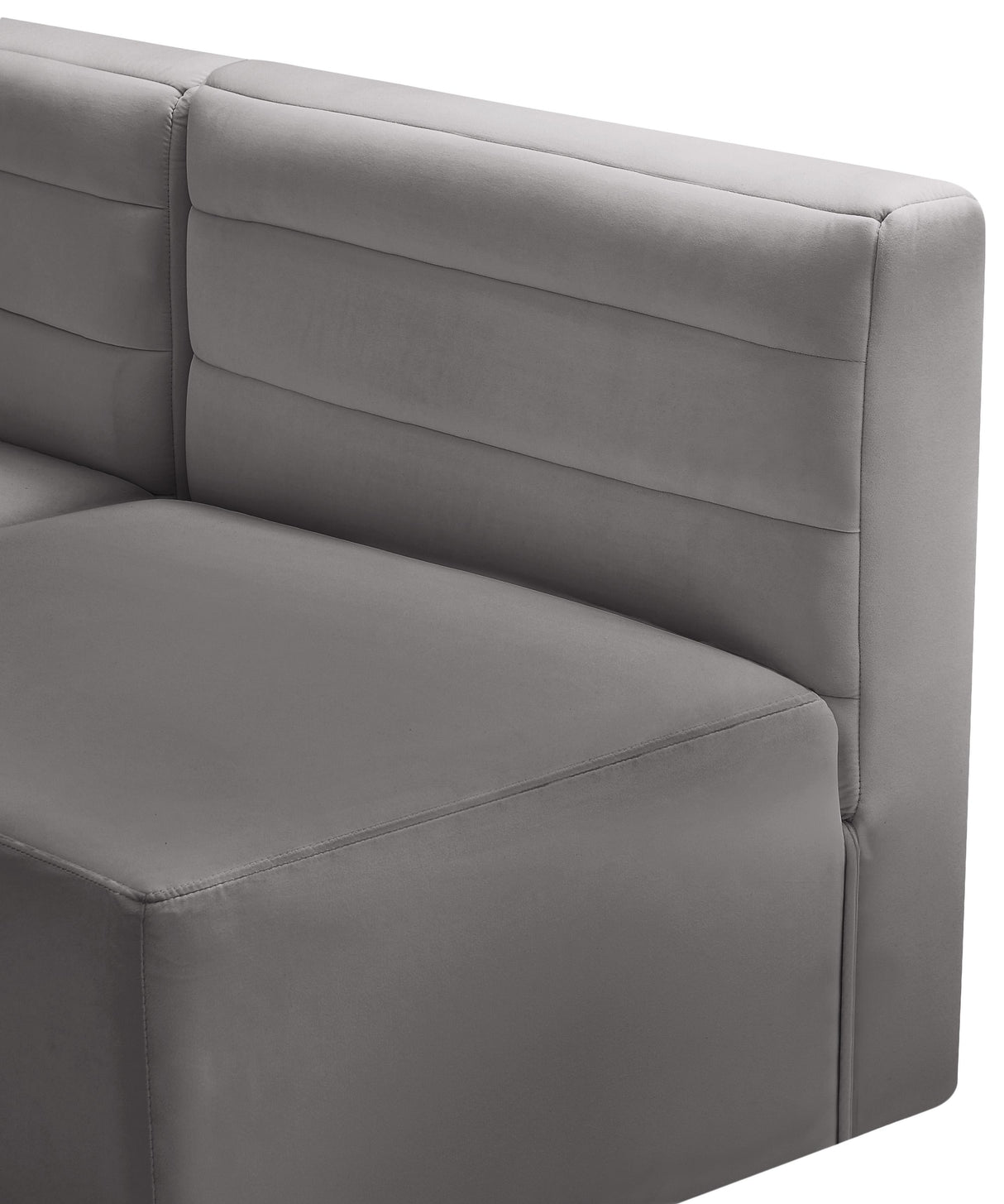 Quincy Grey Velvet Modular Corner Chair - galleria furniture outlet