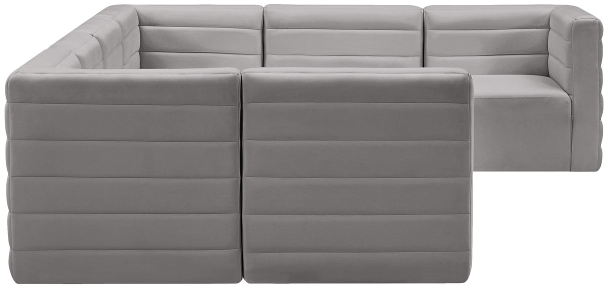 Quincy Grey Velvet Modular Sectional - galleria furniture outlet