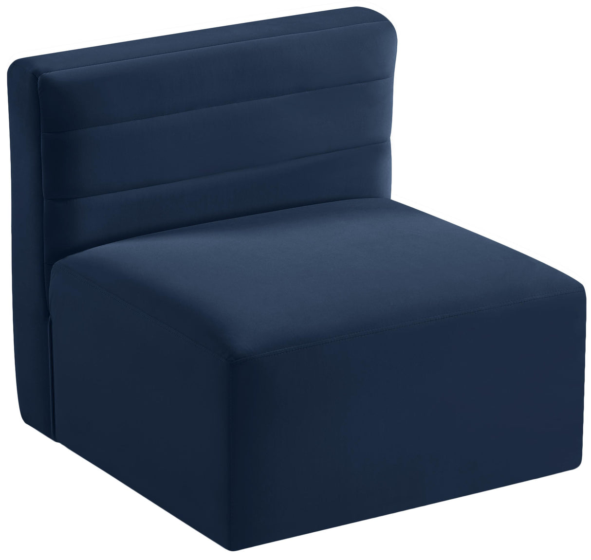 Quincy Navy Velvet Modular Armless Chair - galleria furniture outlet