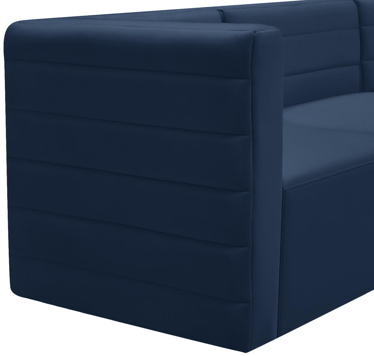 Quincy Navy Velvet Modular Corner Chair - galleria furniture outlet