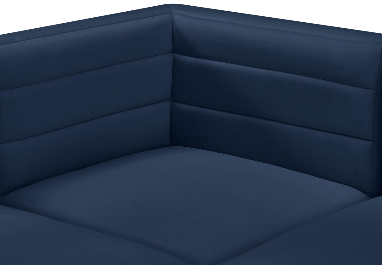 Quincy Navy Velvet Modular Corner Chair - galleria furniture outlet