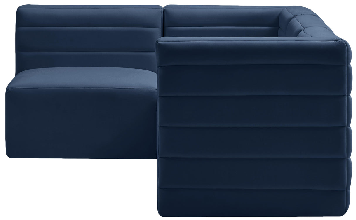 Quincy Navy Velvet Modular Sectional - galleria furniture outlet