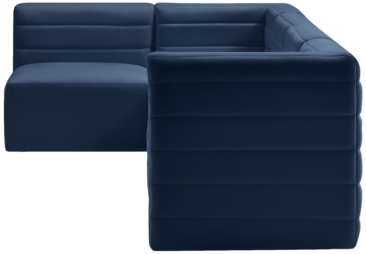 Quincy Navy Velvet Modular Sectional - galleria furniture outlet