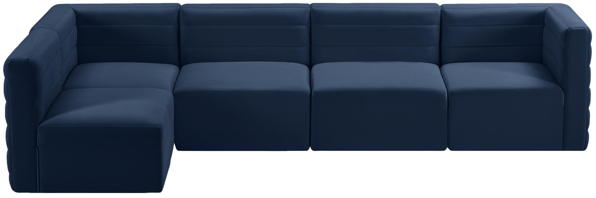 Quincy Navy Velvet Modular Sectional - galleria furniture outlet