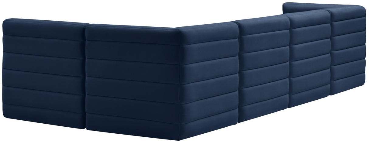 Quincy Navy Velvet Modular Sectional - galleria furniture outlet