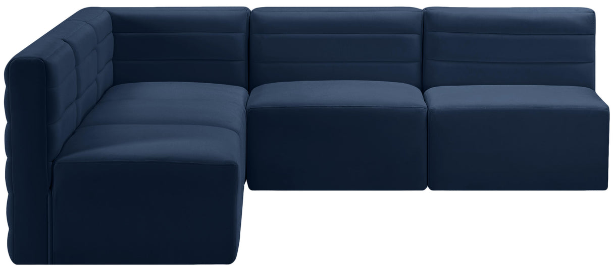 Quincy Navy Velvet Modular Sectional - galleria furniture outlet